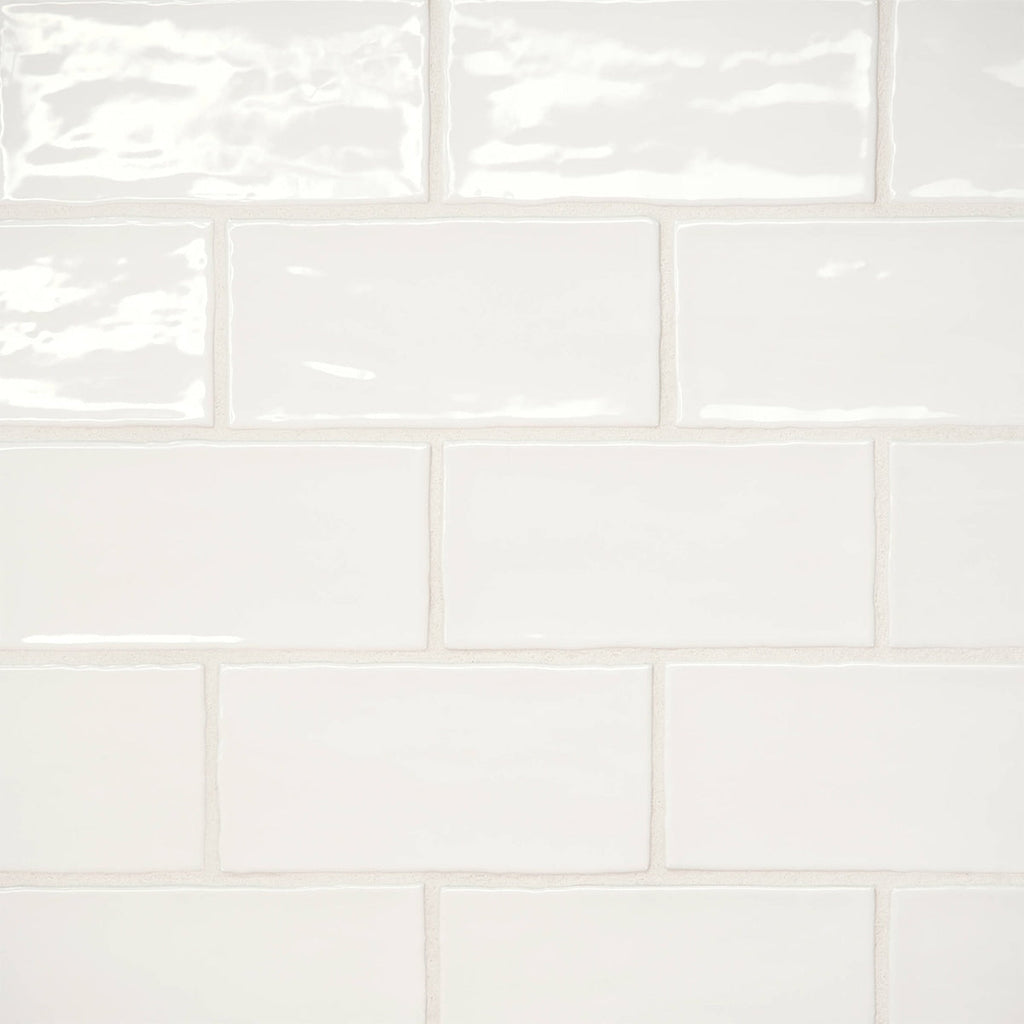 Marin Pearl White Glazed 2 1/2X5 Ceramic Tile