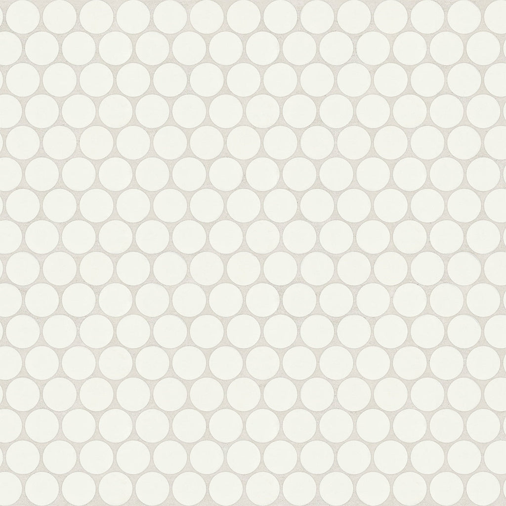 Marin Pearl White 3/4 Penny Round Matte Ceramic Mosaic