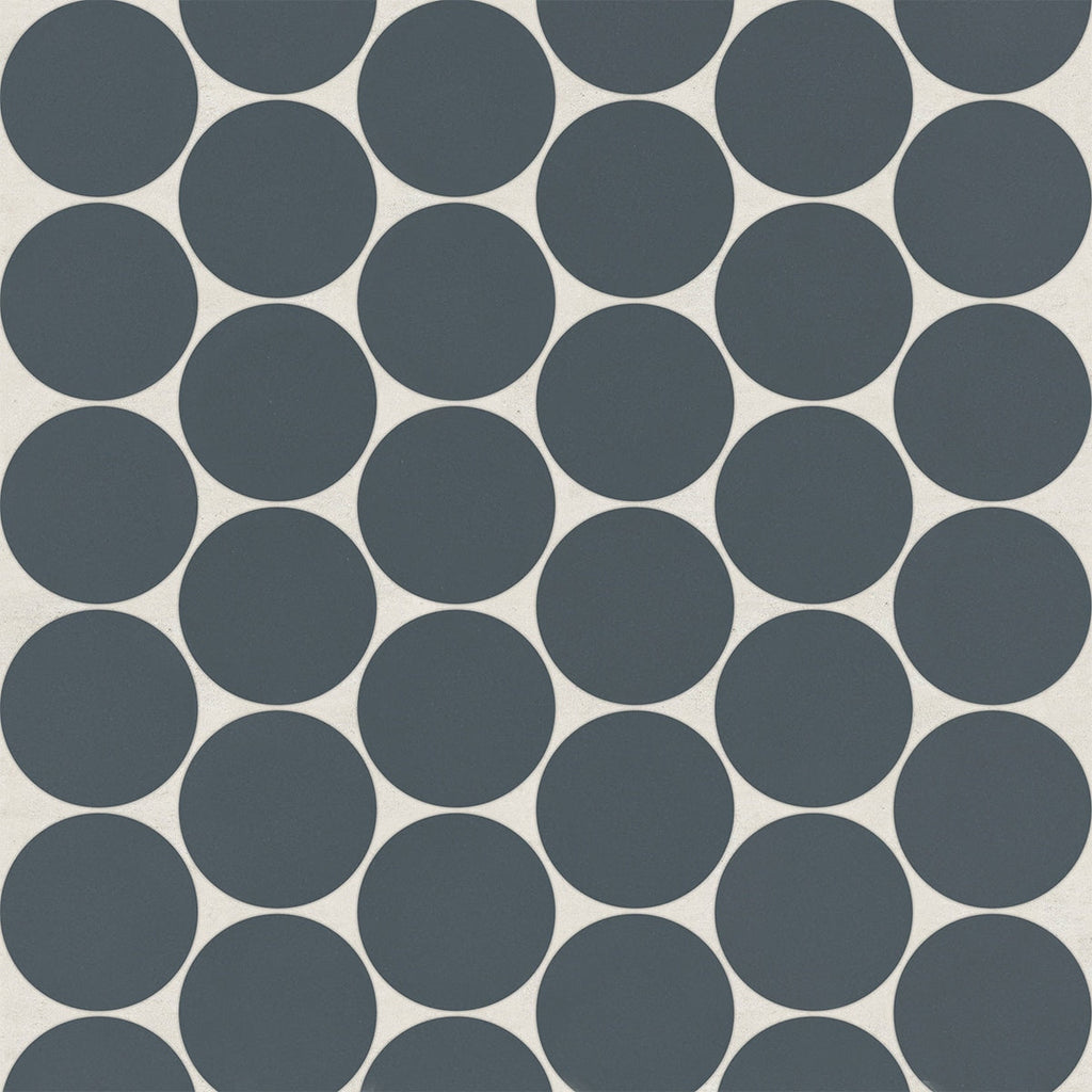 Marin Midnight Tide Penny Round Matte Ceramic Mosaic