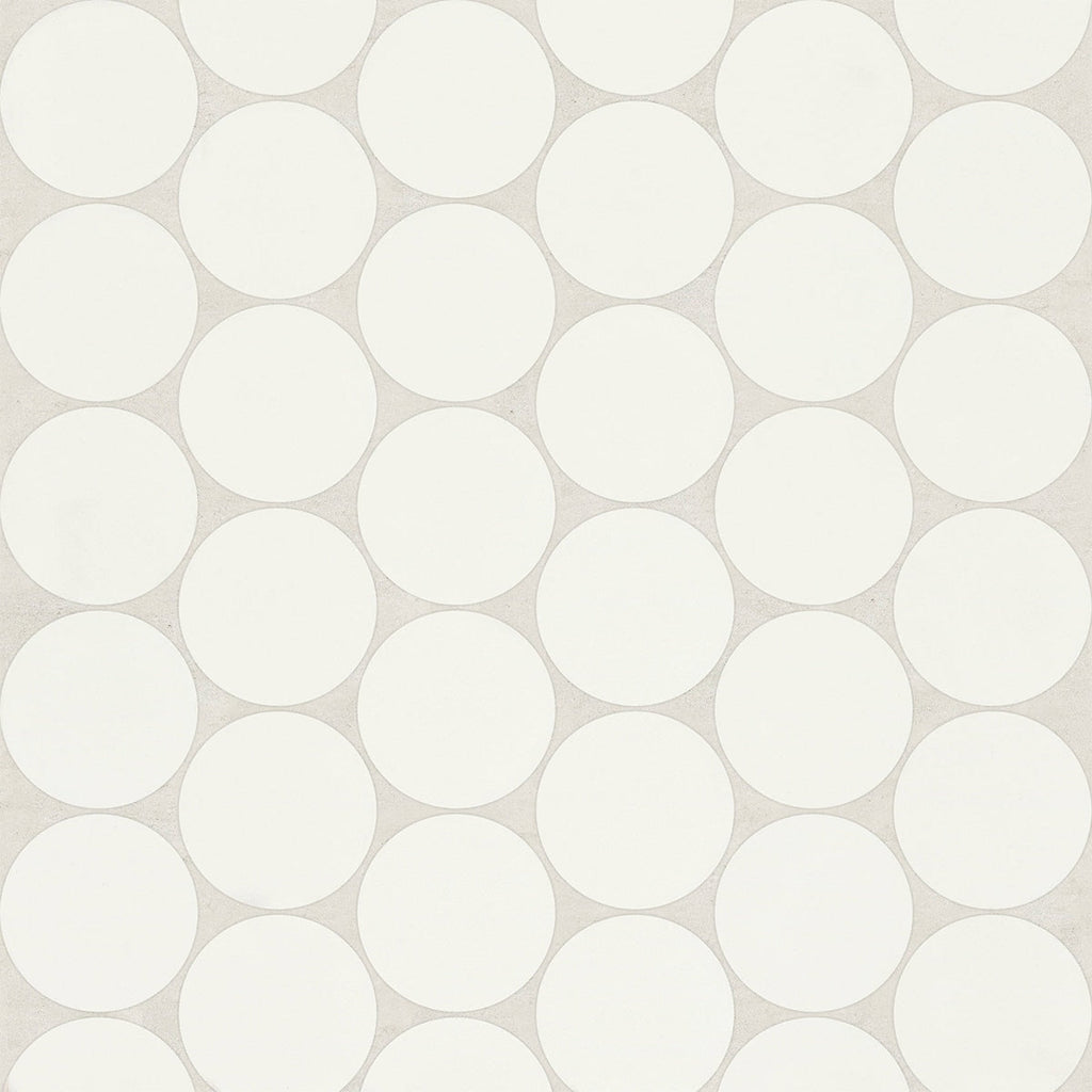 Marin Pearl White Penny Round Matte Ceramic Mosaic