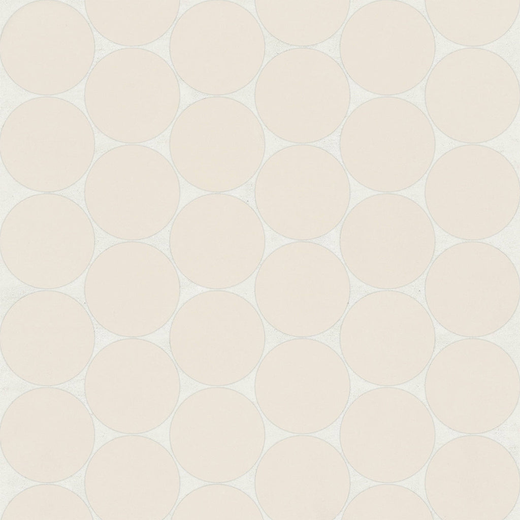 Marin Sand Dollar Penny Round Matte Ceramic Mosaic