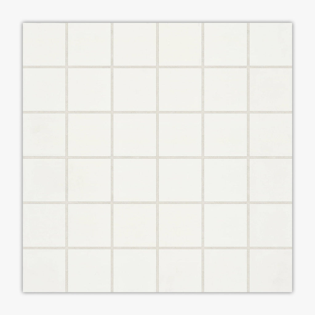 Marin Pearl White Square Matte Ceramic Mosaic