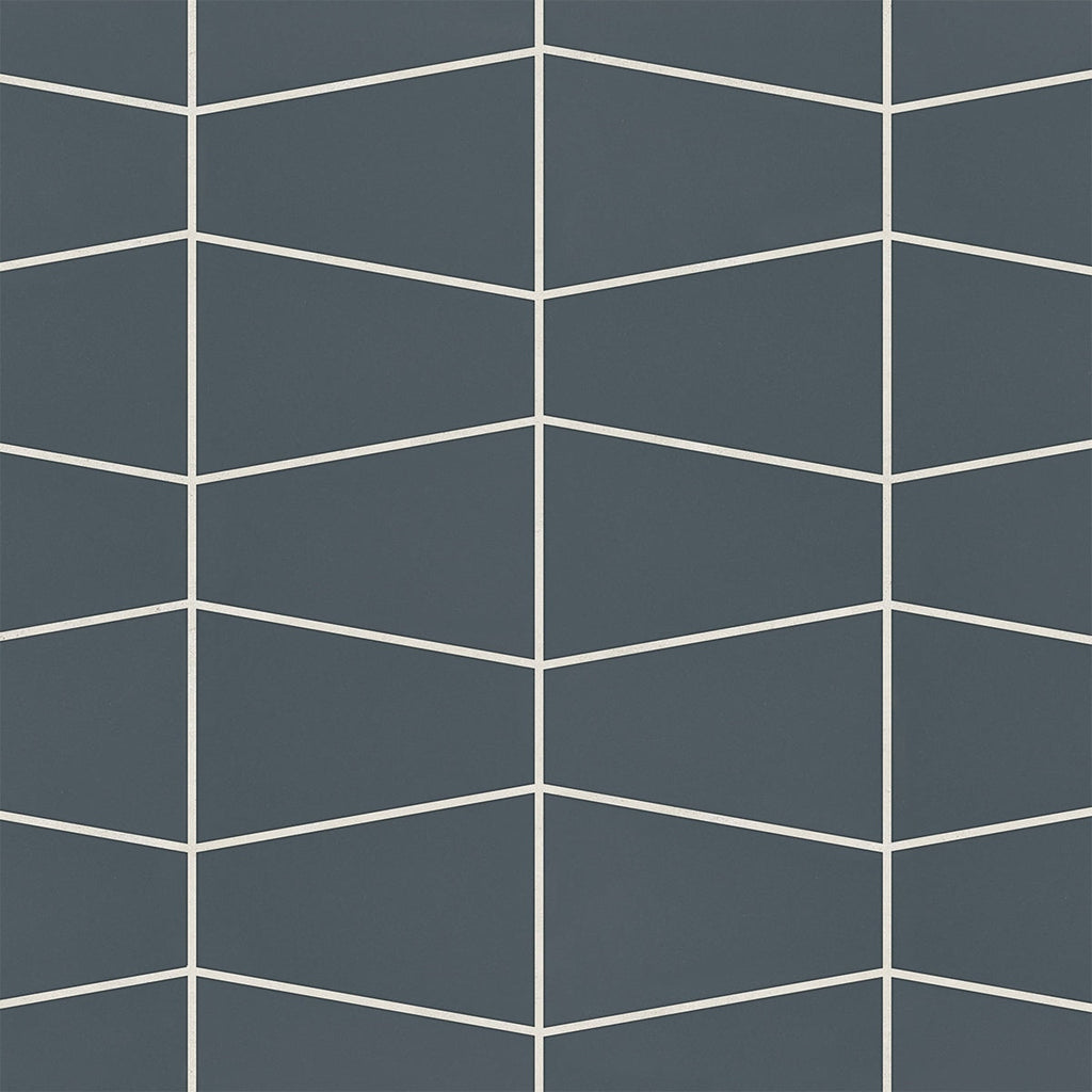 Marin Midnight Tide Trapezoid Matte Ceramic Mosaic