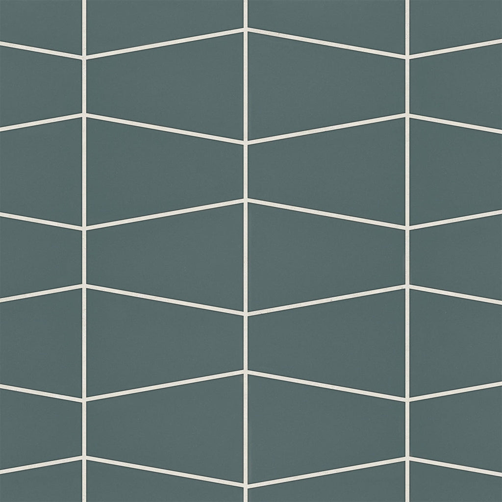 Marin Ocean Teal Trapezoid Matte Ceramic Mosaic