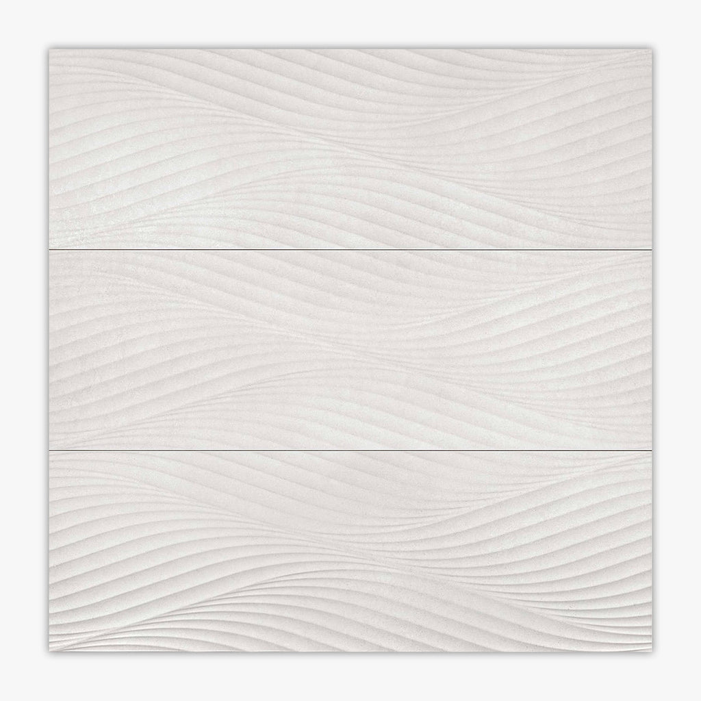 Donna Silver Matte Wave Ceramic Tile