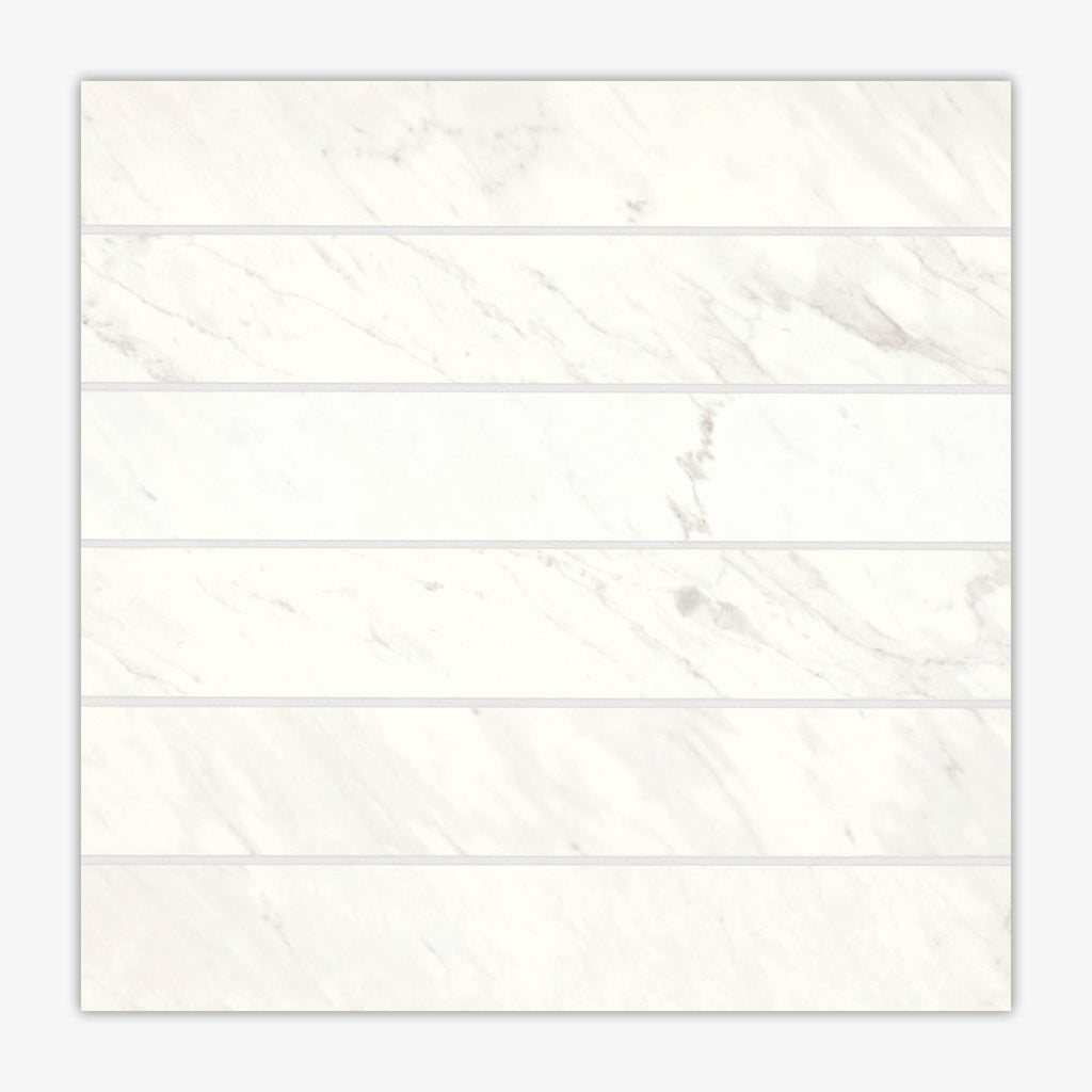 Magnifica Luxe White  Polished 4x24 Porcelain Tile