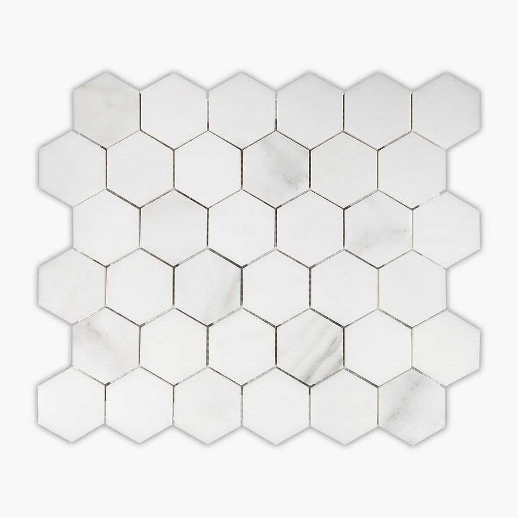 Calacatta Verde Honed 2 INCH Hexagon Marble Mosaic