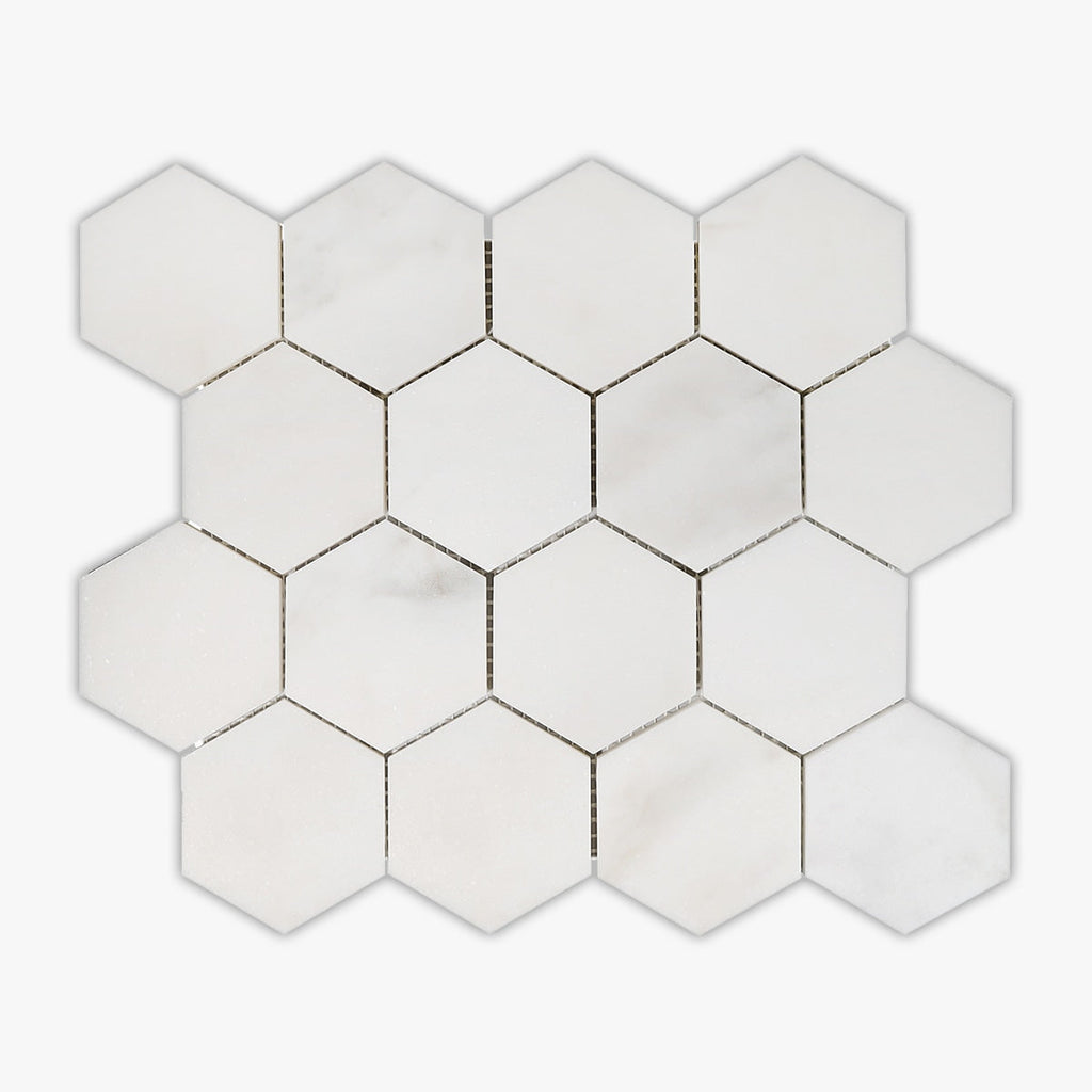 Calacatta Verde Polished 3 INCH Hexagon Marble Mosaic