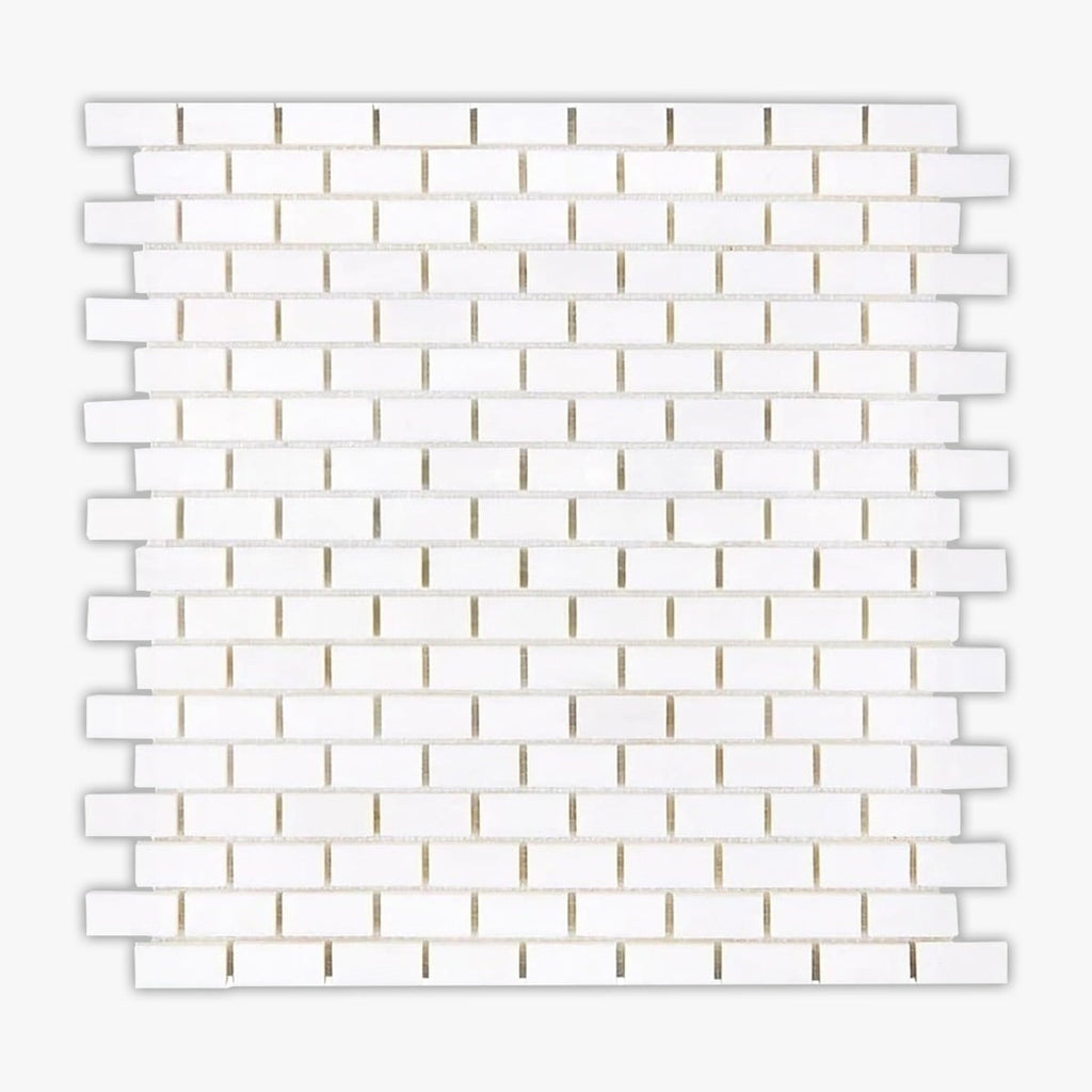 Bianco Dolomiti Honed 5/8x1 1/4 Mini Brick Marble Mosaic