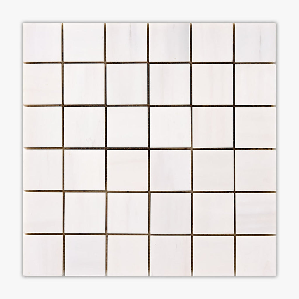 Bianco Dolomiti Honed 2x2 Marble Mosaic