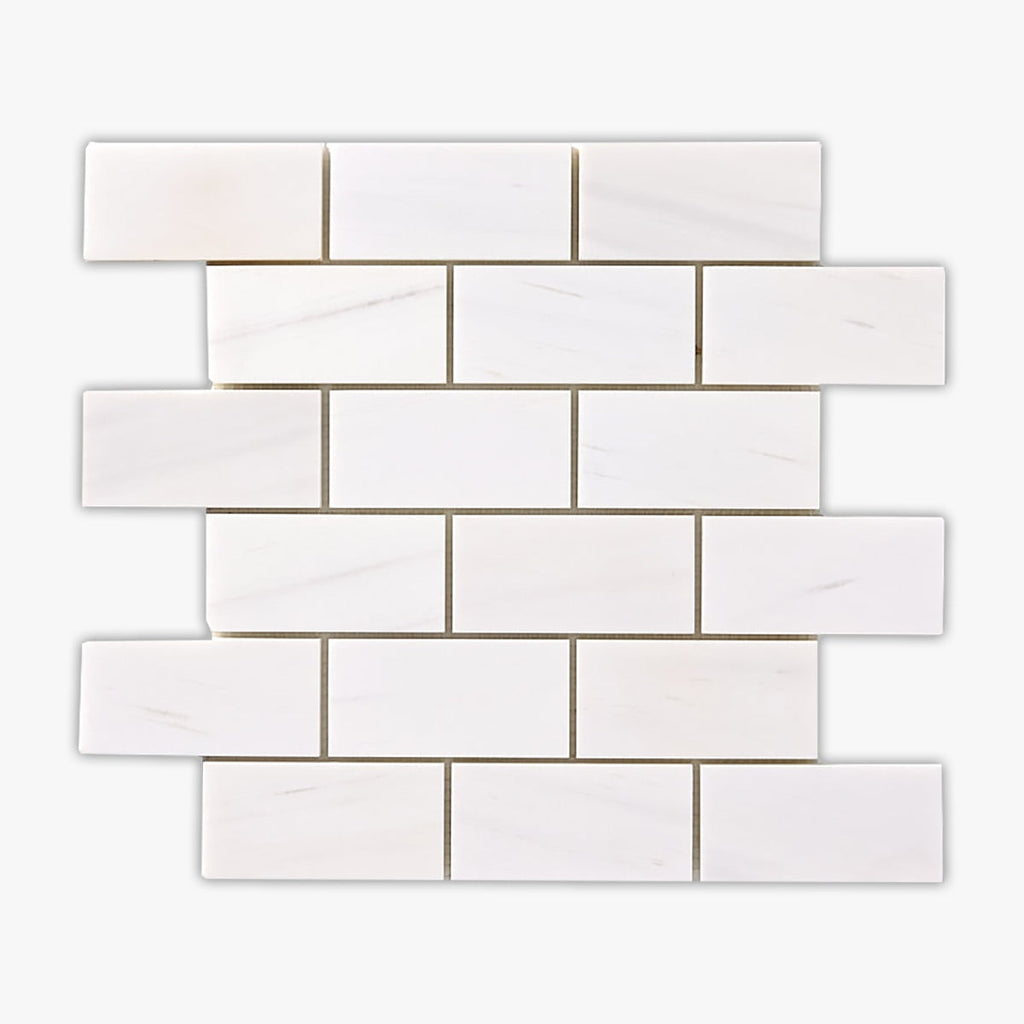Bianco Dolomiti Honed 2x4 Brick Marble Mosaic