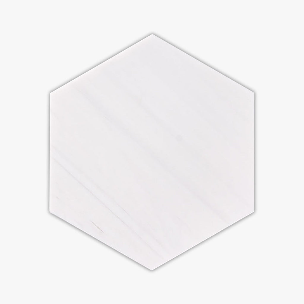 Bianco Dolomiti Polished 10x10 Hexagon Marble Mosaic
