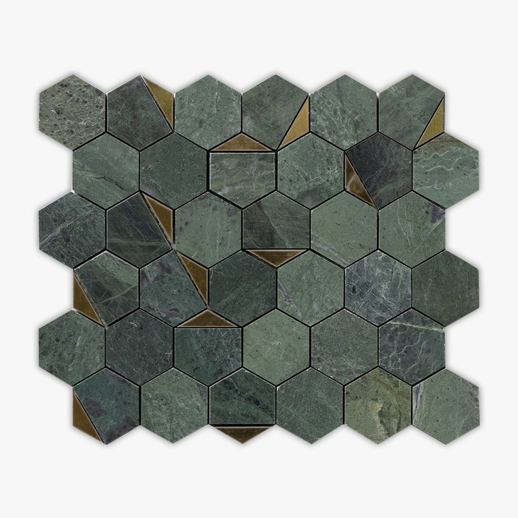 Verde Tia Honed Hexagon 2 Marble Mosaic