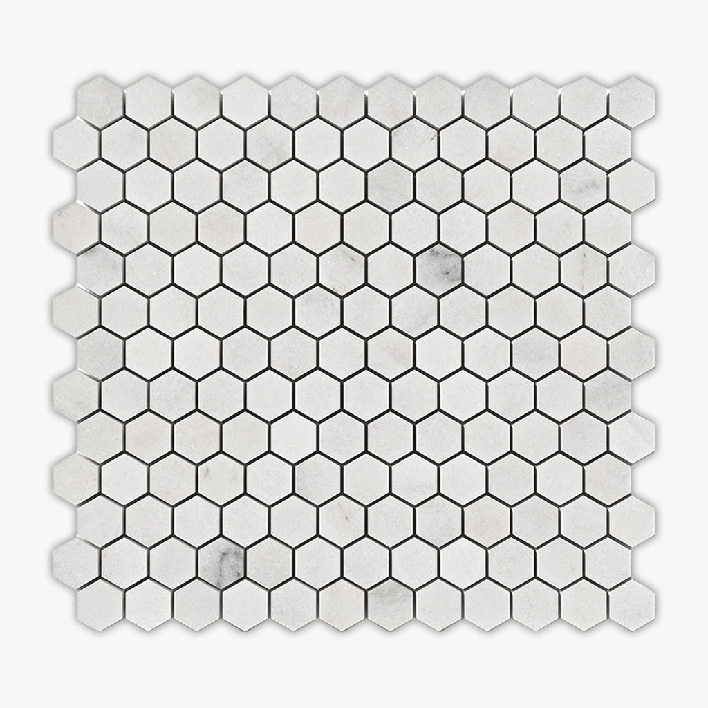 Glacier Honed Hexagon 1x1 Marble Mosaic