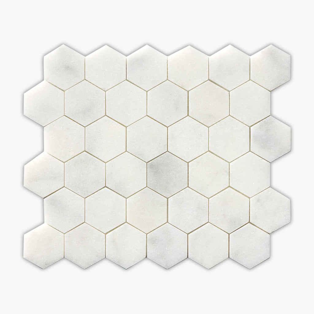 Glacier Honed Hexagon 2 Marble Mosaic