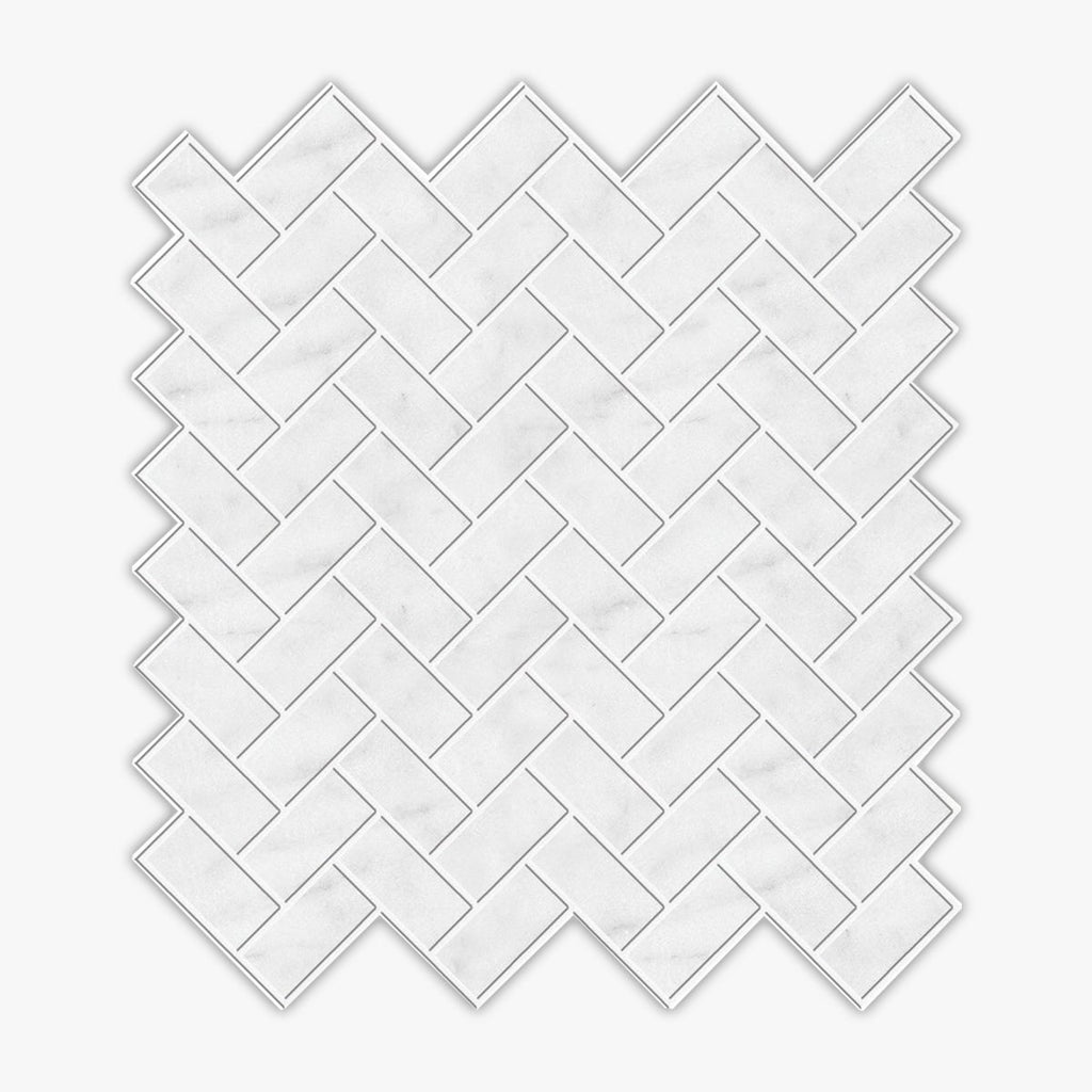 Glacier Honed Herringbone 1x2 Marble Mosaic