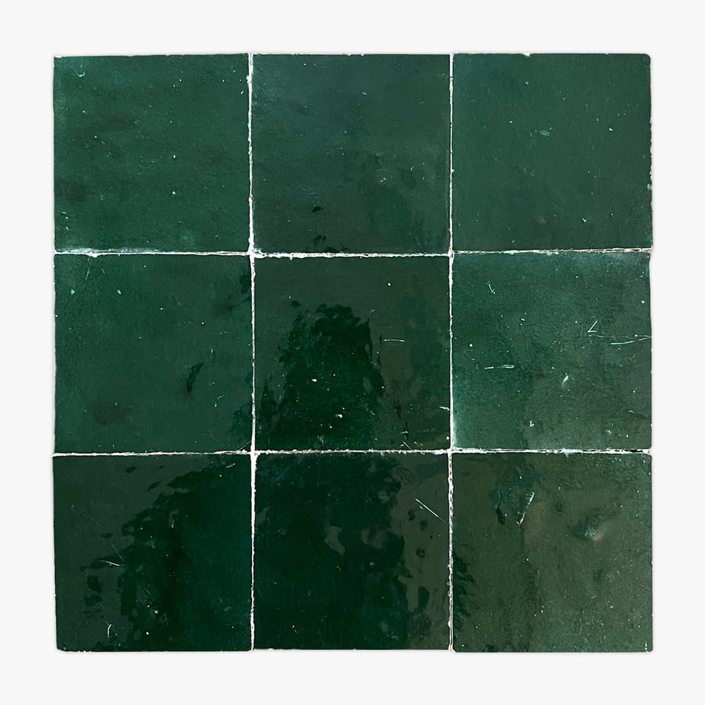 Forest Green Glazed 4x4 Zellige Tile