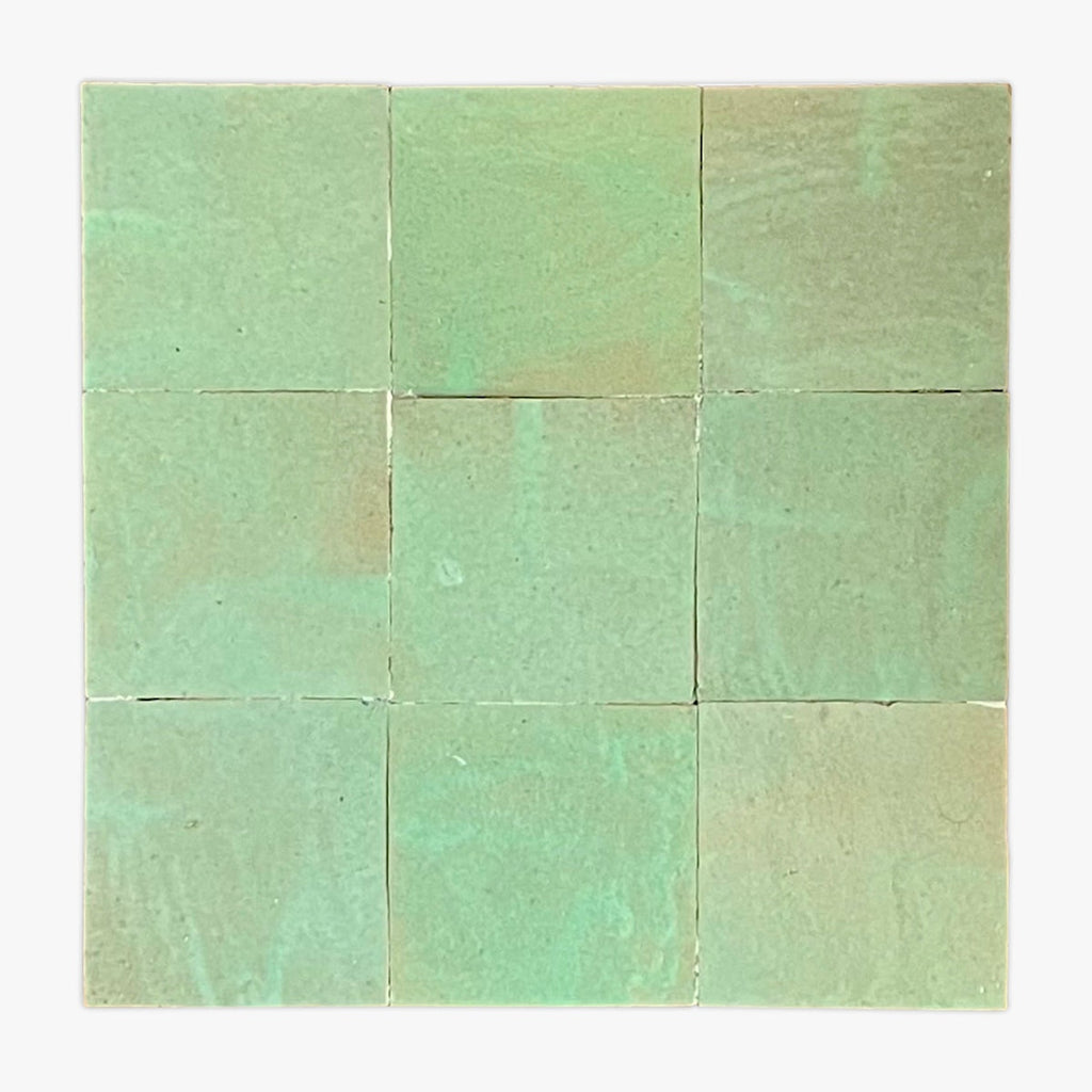 Smoke Green Glazed 4x4 Zellige Tile