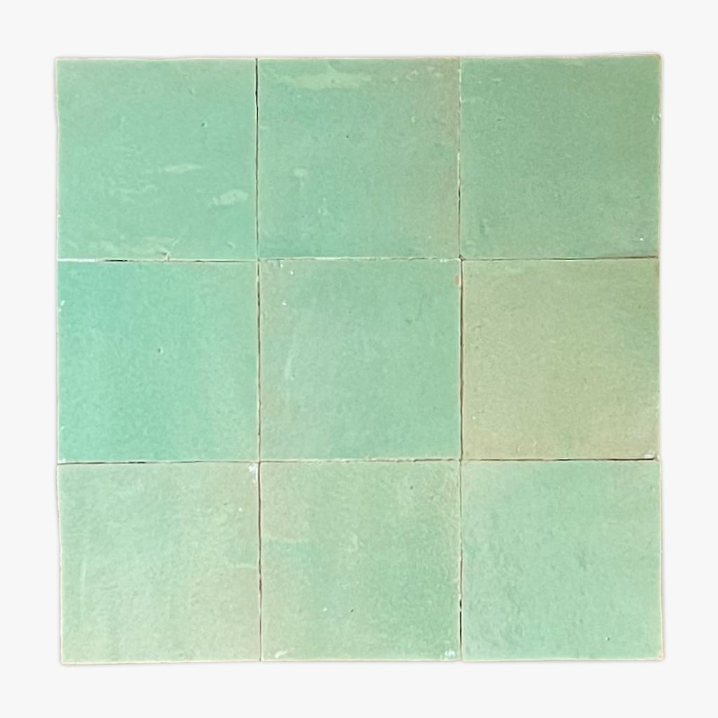 Pastel Green Glazed 4x4 Zellige Tile