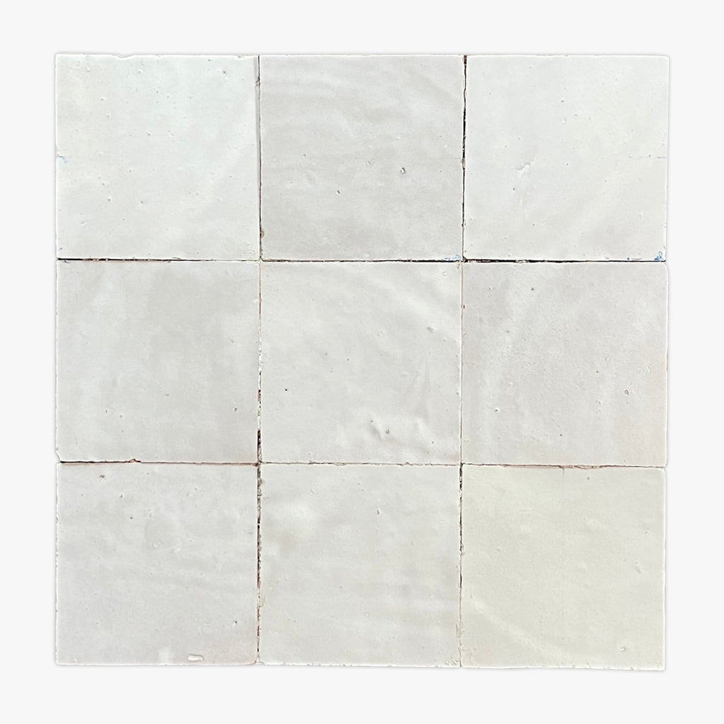 Casablanca White Glazed 4x4 Zellige Tile