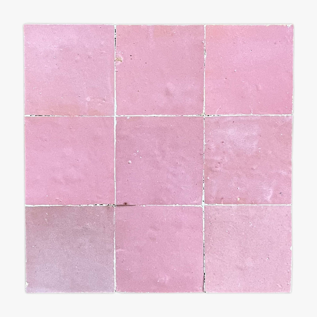 Seashell Pink Glazed 4x4 Zellige Tile