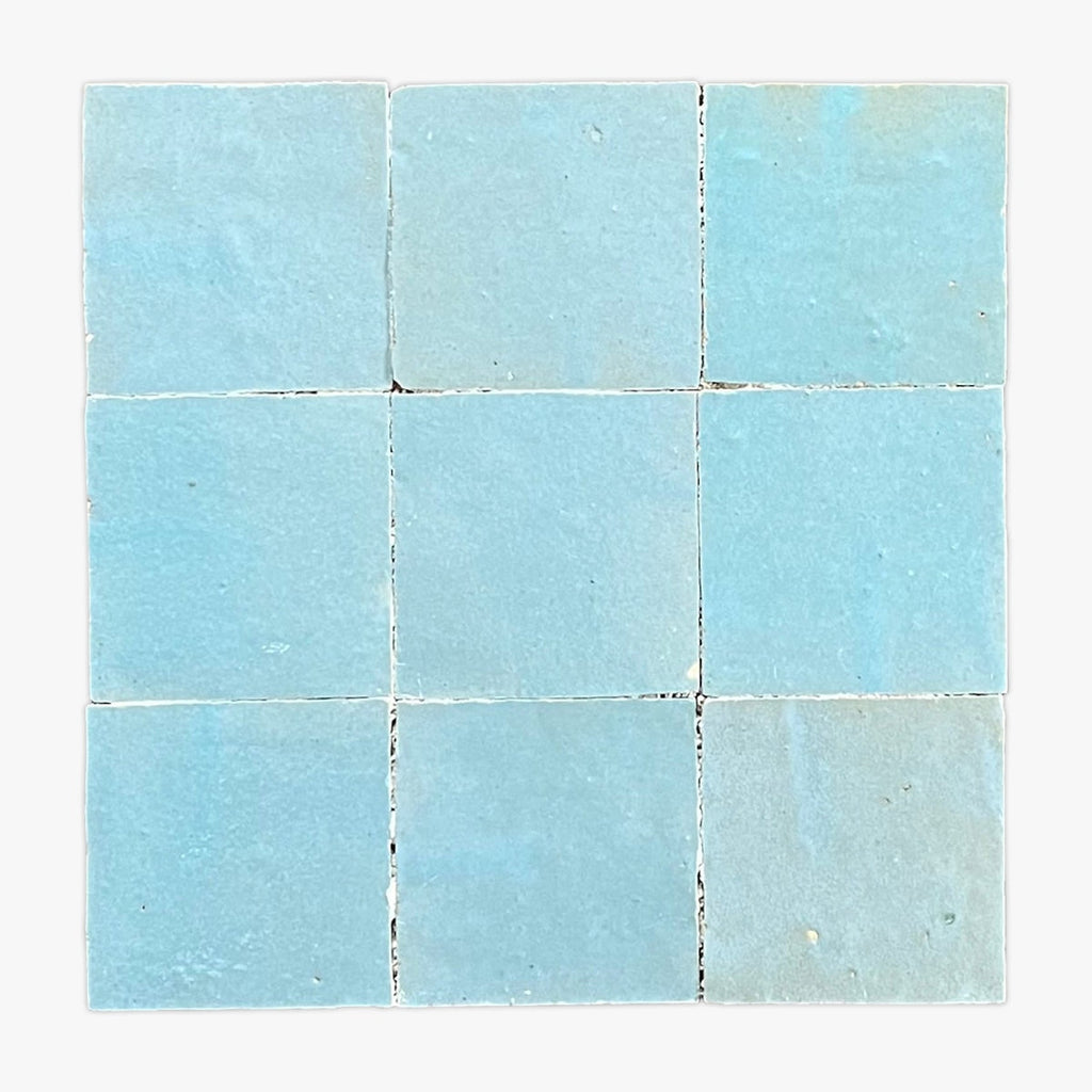 Azure Blue Glazed 4x4 Zellige Tile