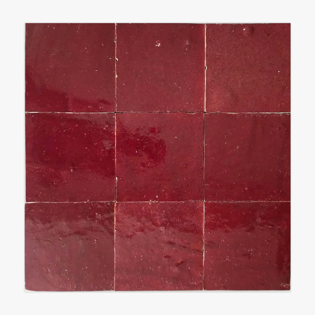 Sangria Red Glazed 4x4 Zellige Tile