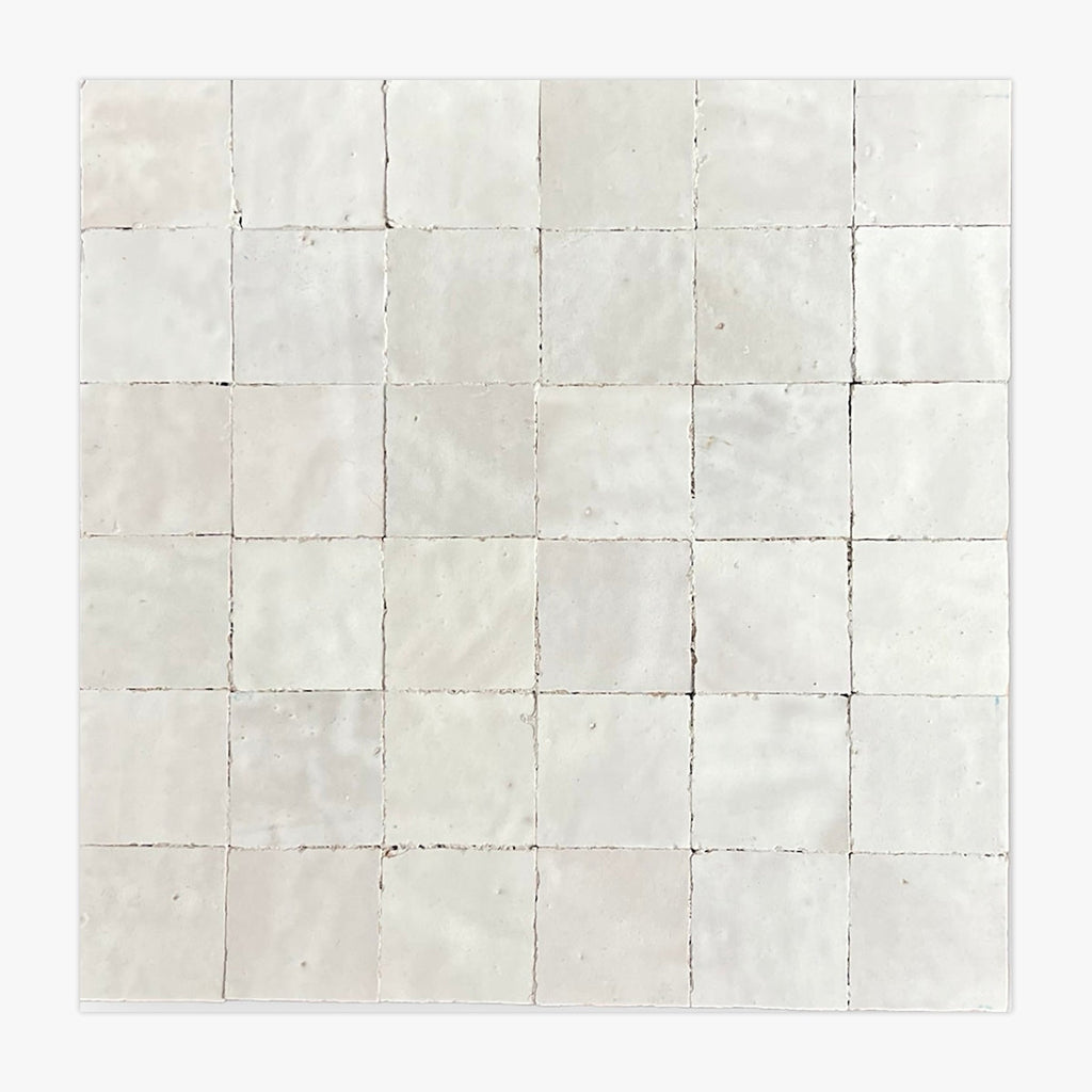 Casablanca White 2x2 Glazed Zellige Mosaic