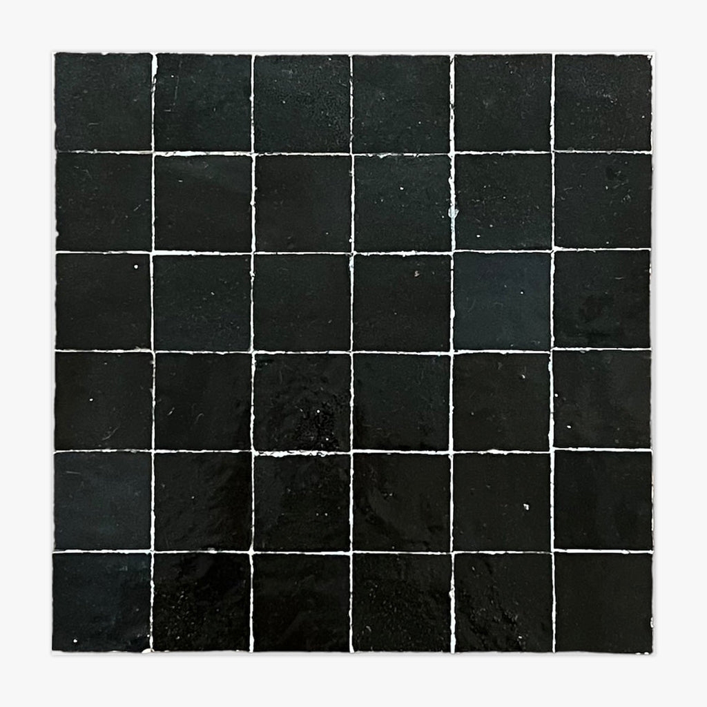 Dark Night 2x2 Glazed Zellige Mosaic