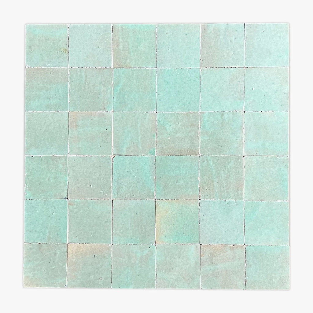 Smoke Green 2x2 Glazed Zellige Mosaic