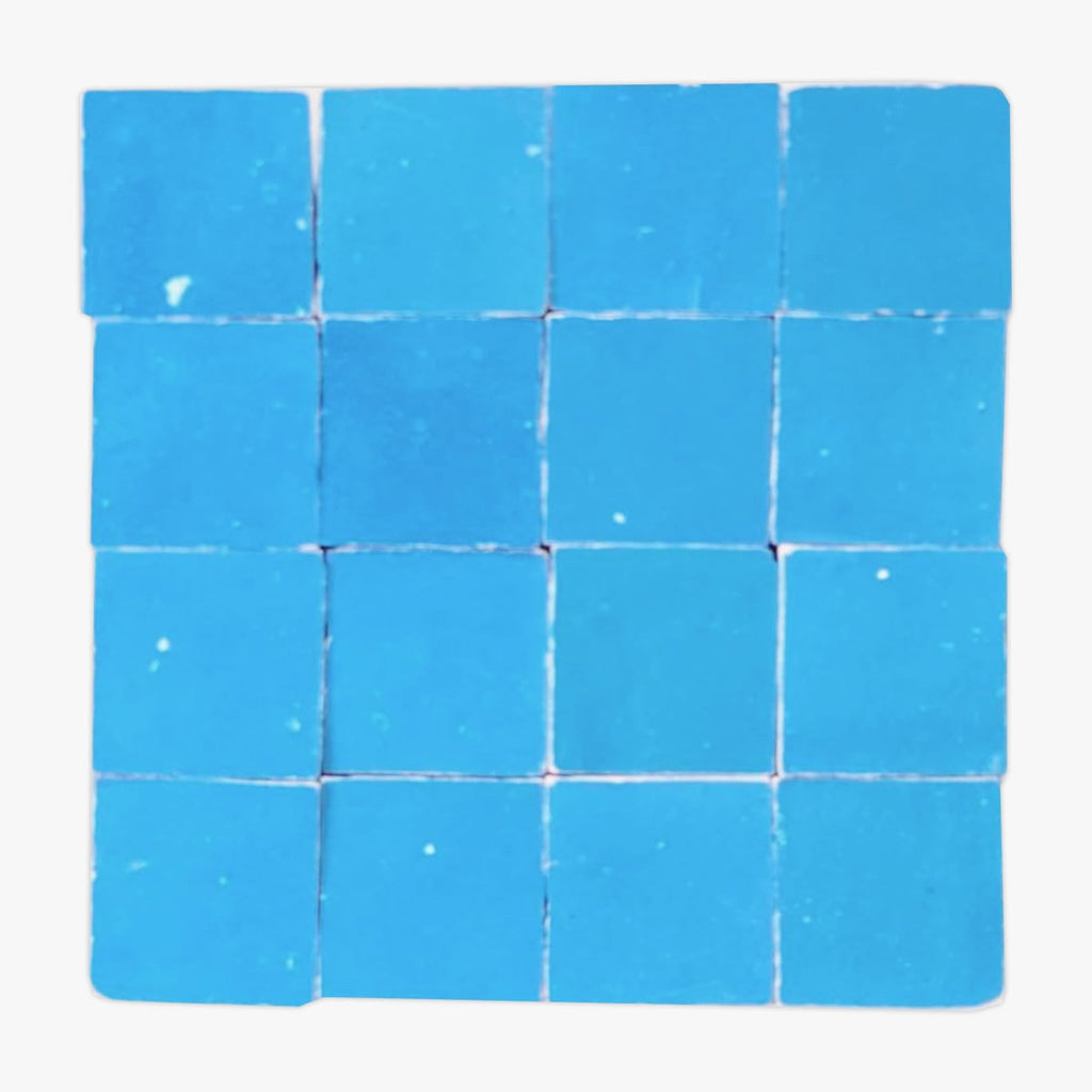 Aqua 2x2 Glazed Zellige Mosaic