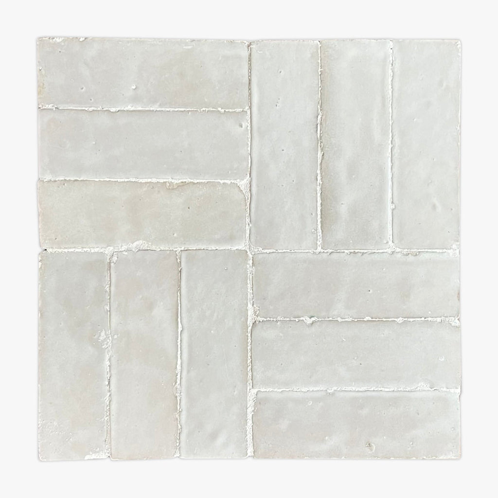 Casablanca White Glazed Bejmat 2x6 Zellige Tile