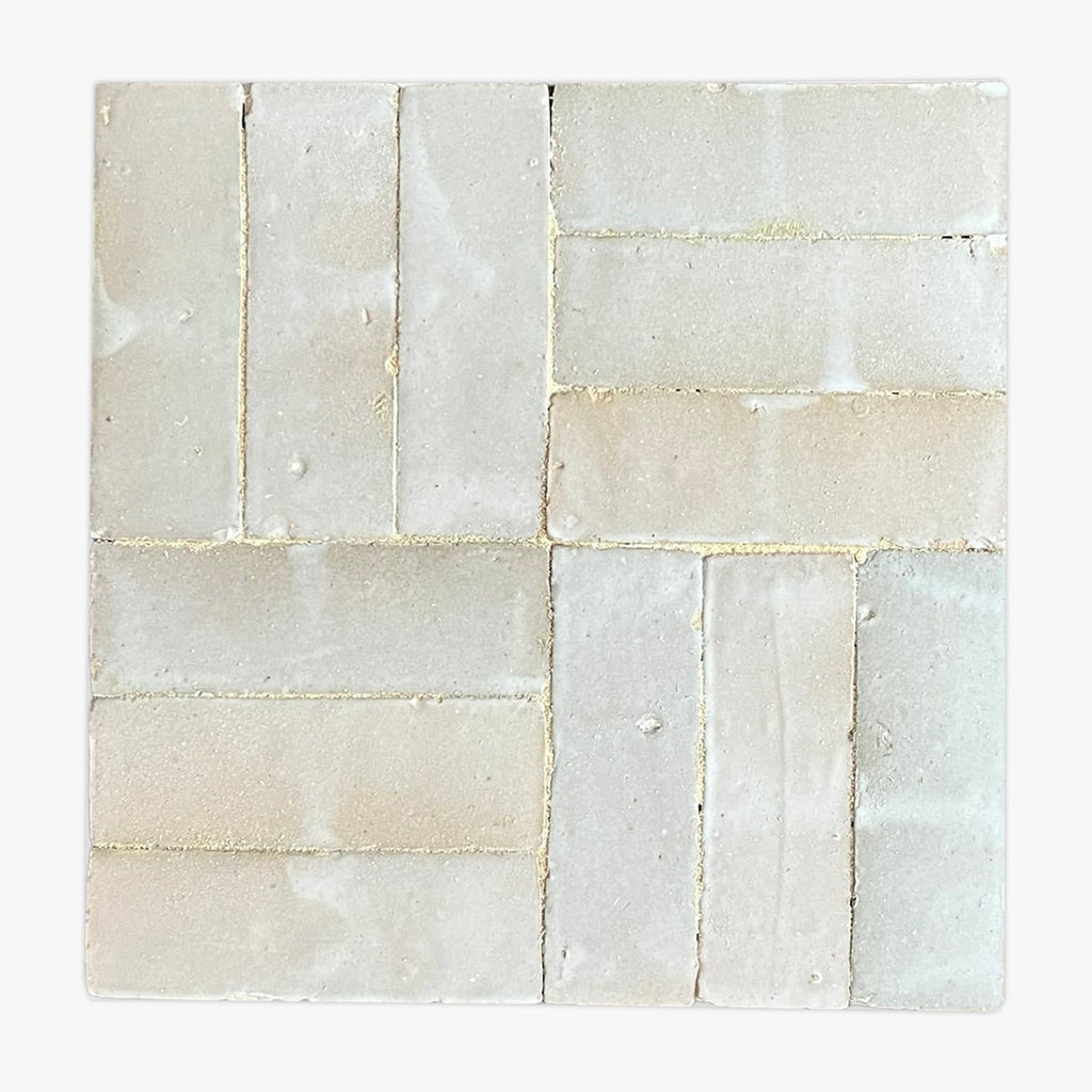 Weathered White Glazed Bejmat 2x6 Zellige Tile