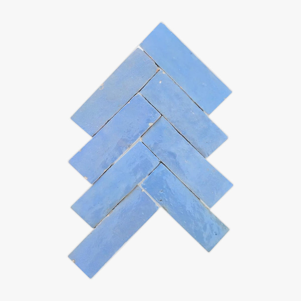 Sky Blue Glazed Bejmat 2x6 Zellige Tile