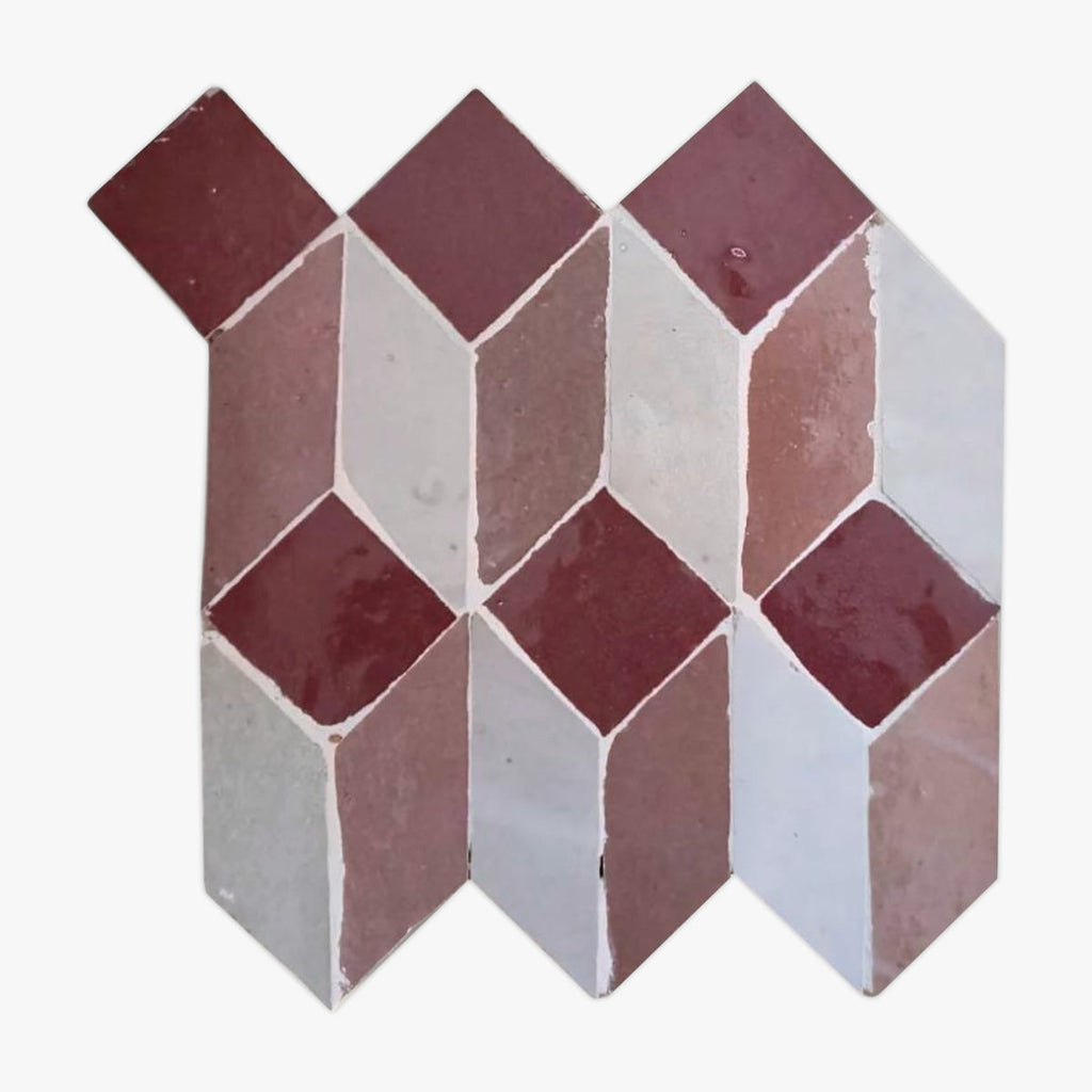 Art-Deco Multicolor Otto Glazed 8x8 Zellige Tile