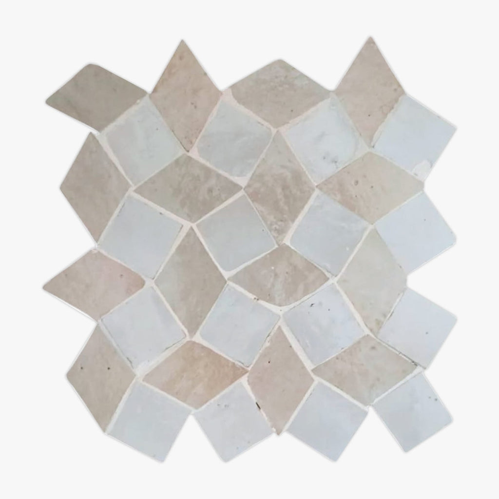 Art-Deco Orzo Glazed 8x8 Zellige Tile