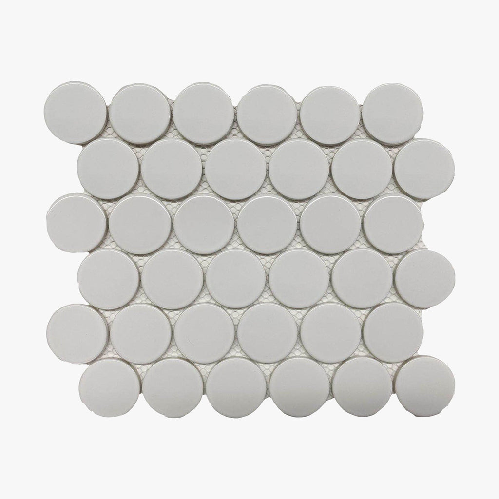 CC Mosaic White Bright Dots Glazed Porcelain Mosaic