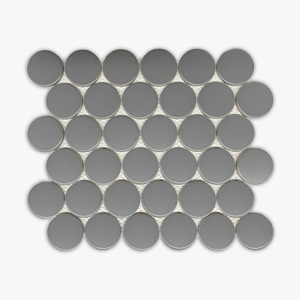 CC Mosaic Gray Dots Matte Porcelain Mosaic