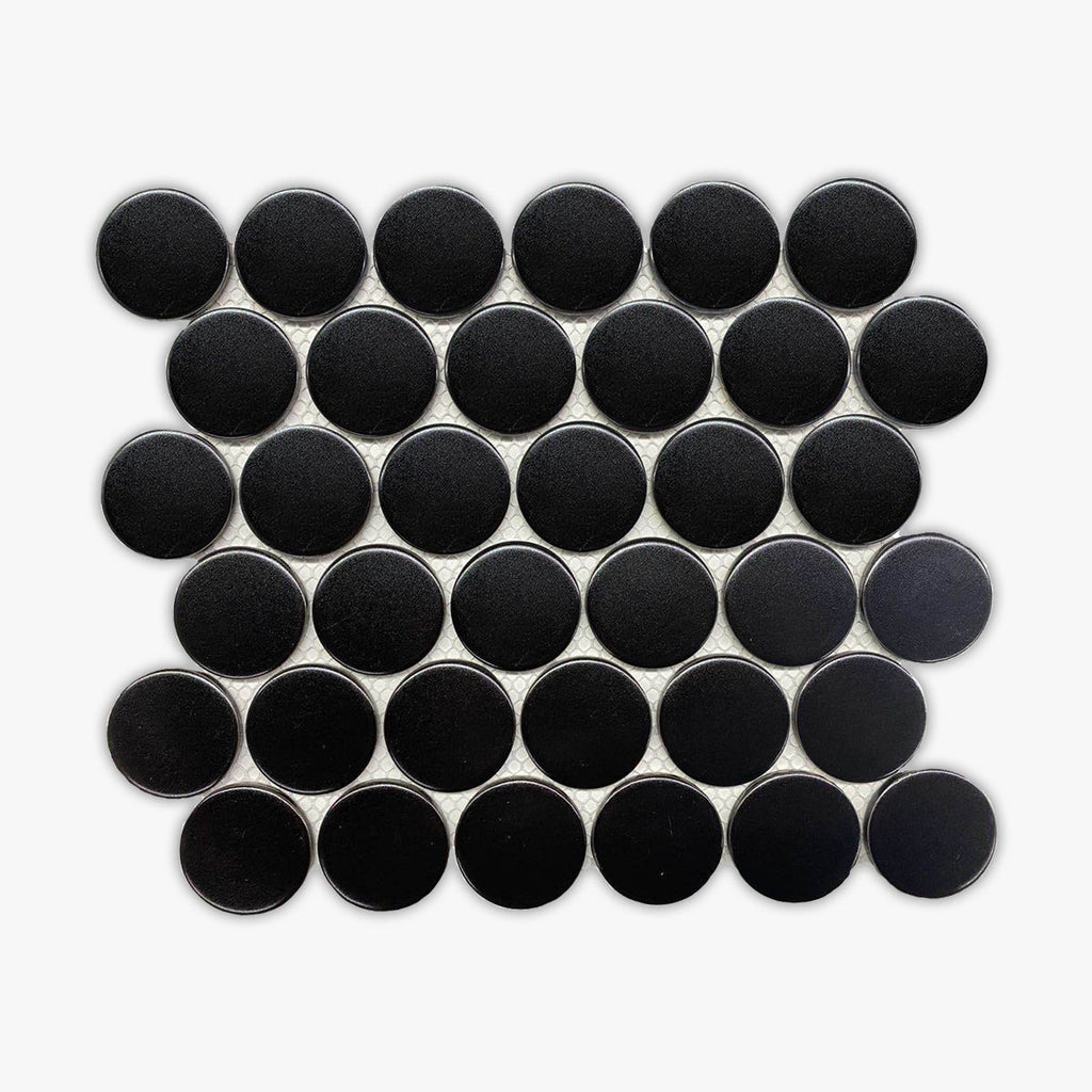 CC Mosaic Black Dots Matte Porcelain Mosaic