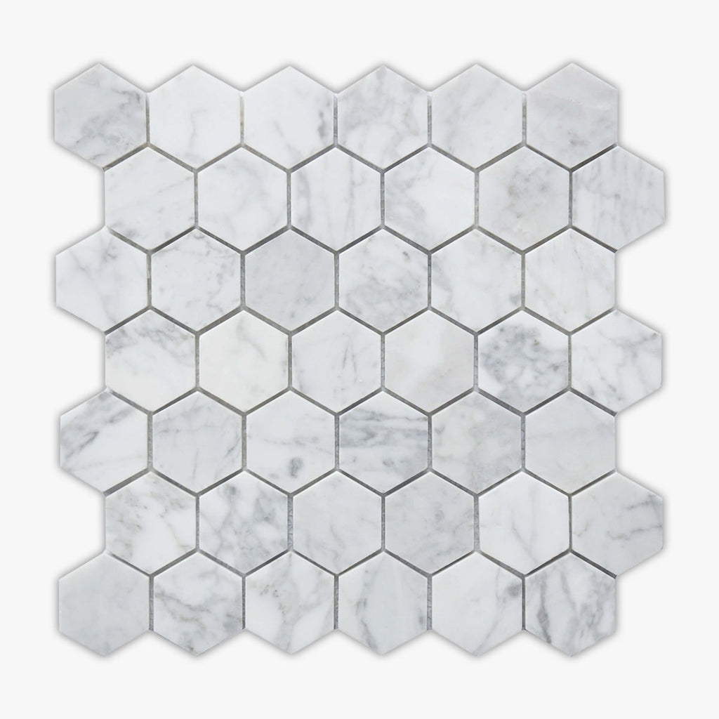 Rockart Carrara Hexagon Polished Marble Mosaic