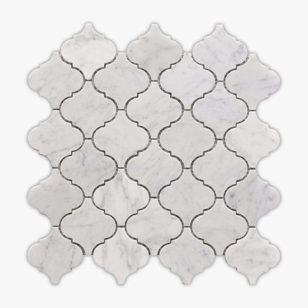 Rockart Carrara Arabesque Polished Marble Mosaic