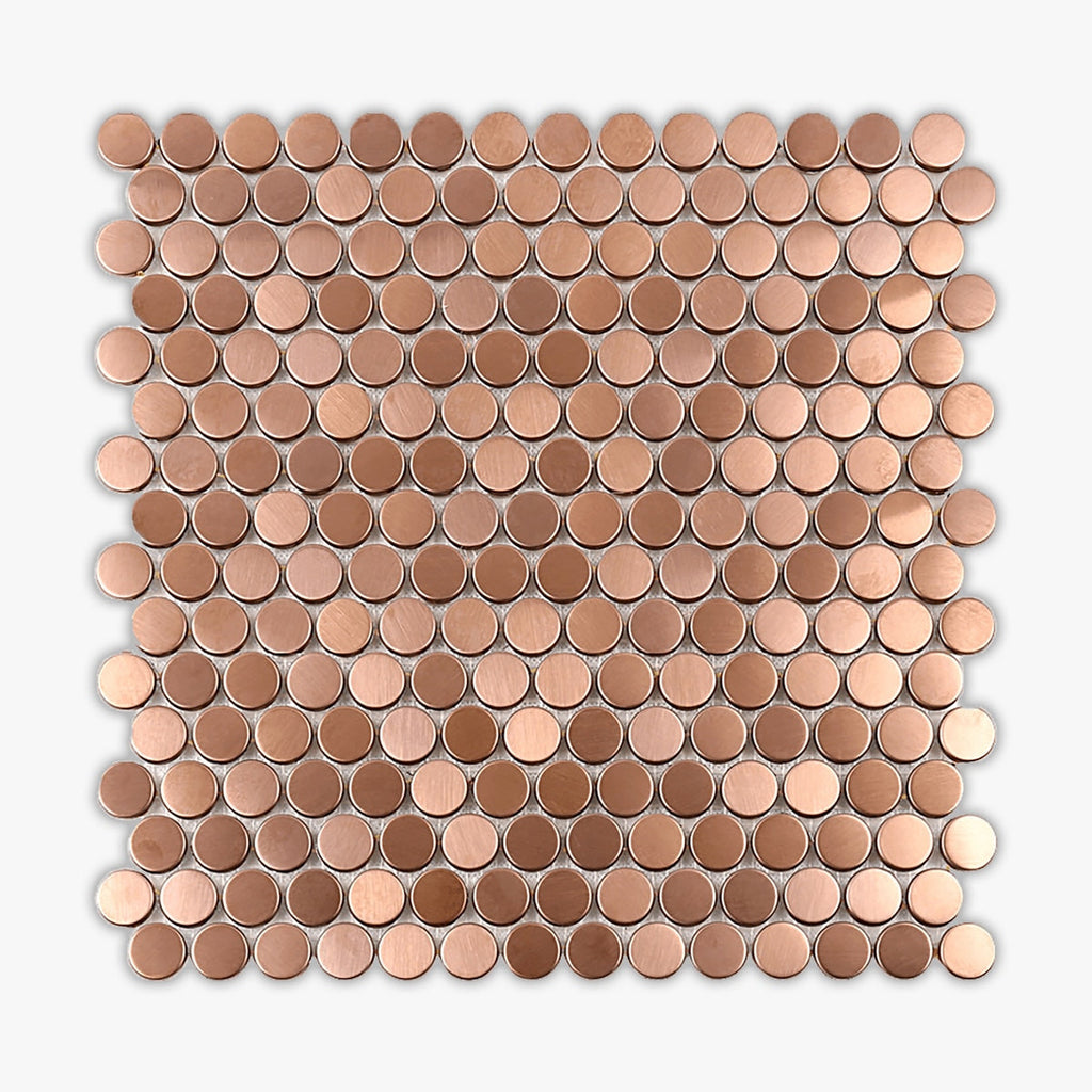 Metals Rose Gold Penny Round Metal Metal Mosaic